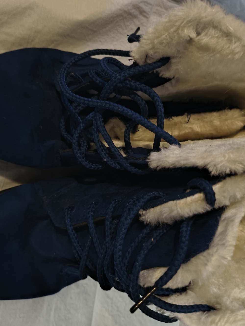 Plush-Lined Navy Winter Ankle Boots for Women